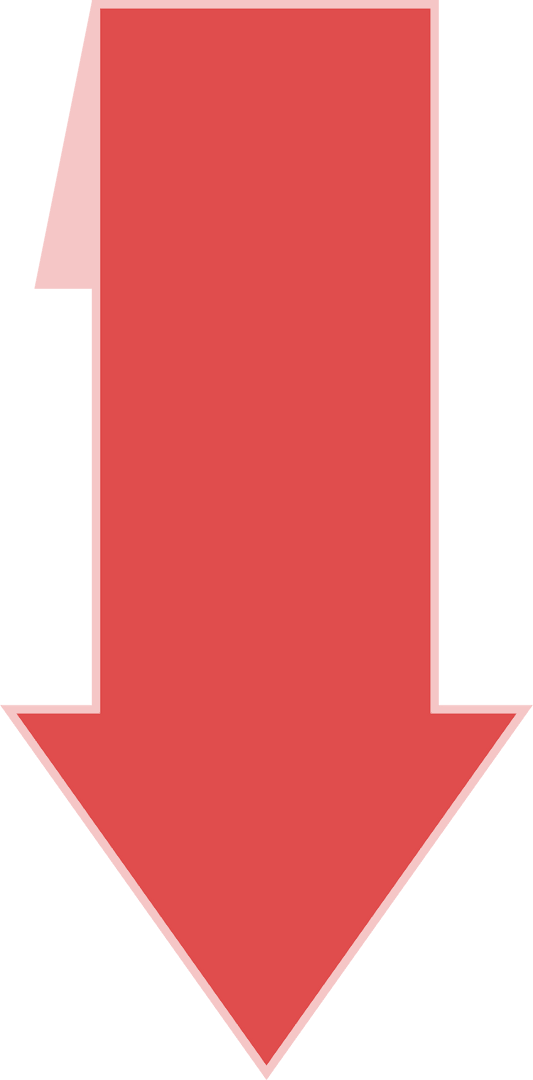 Transparent Red Arrow Icon Towards Bottom Direction