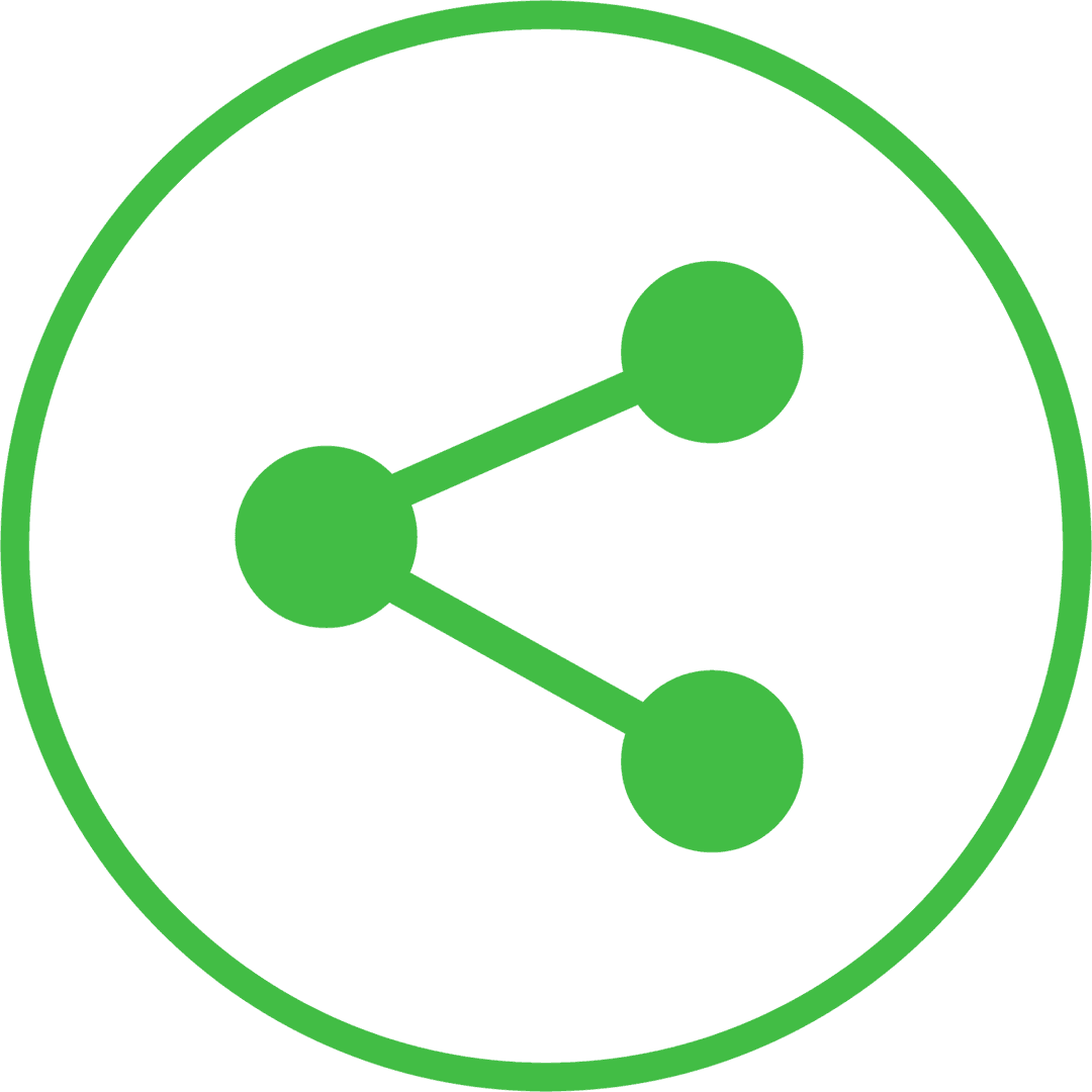 Green Share Icon on Transparent Background: Social Media Vector