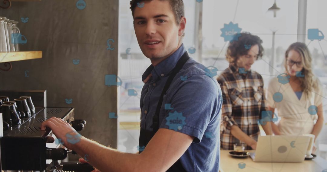 Barista Crafting Espresso in Modern Cafe Setting