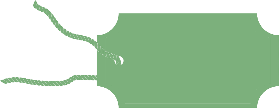 Green Tag Illustration with Copy Space on Transparent Background