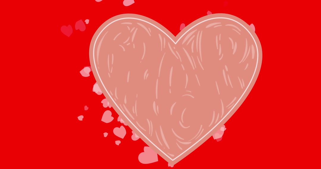 Red Hearts on Red Background for Valentine's Day Theme
