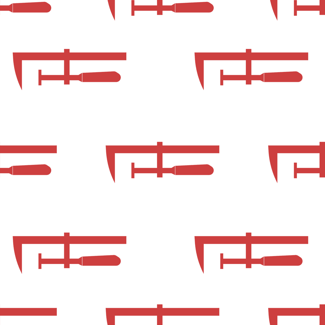 Seamless Red Tools Pattern on Transparent Background for Crafts