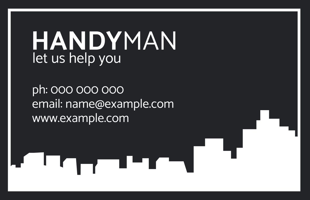 Urban Handyman Service Information with City Skyline - Download Free Stock Templates Pikwizard.com