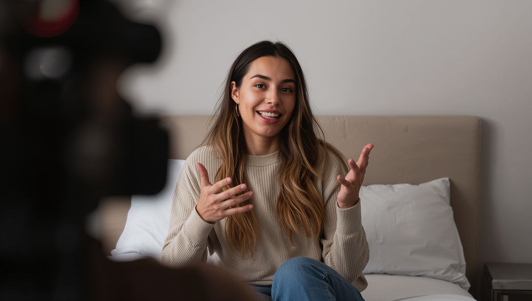 Asian Content Creator Recording Lifestyle Vlog at Home