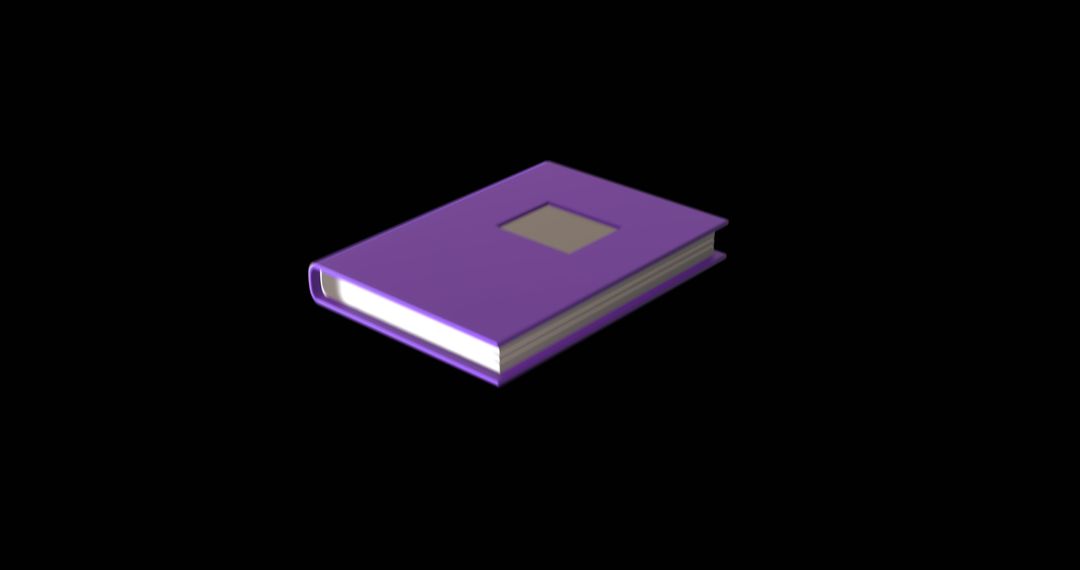 Purple Hardbound Book on Black Background Emphasizing Knowledge