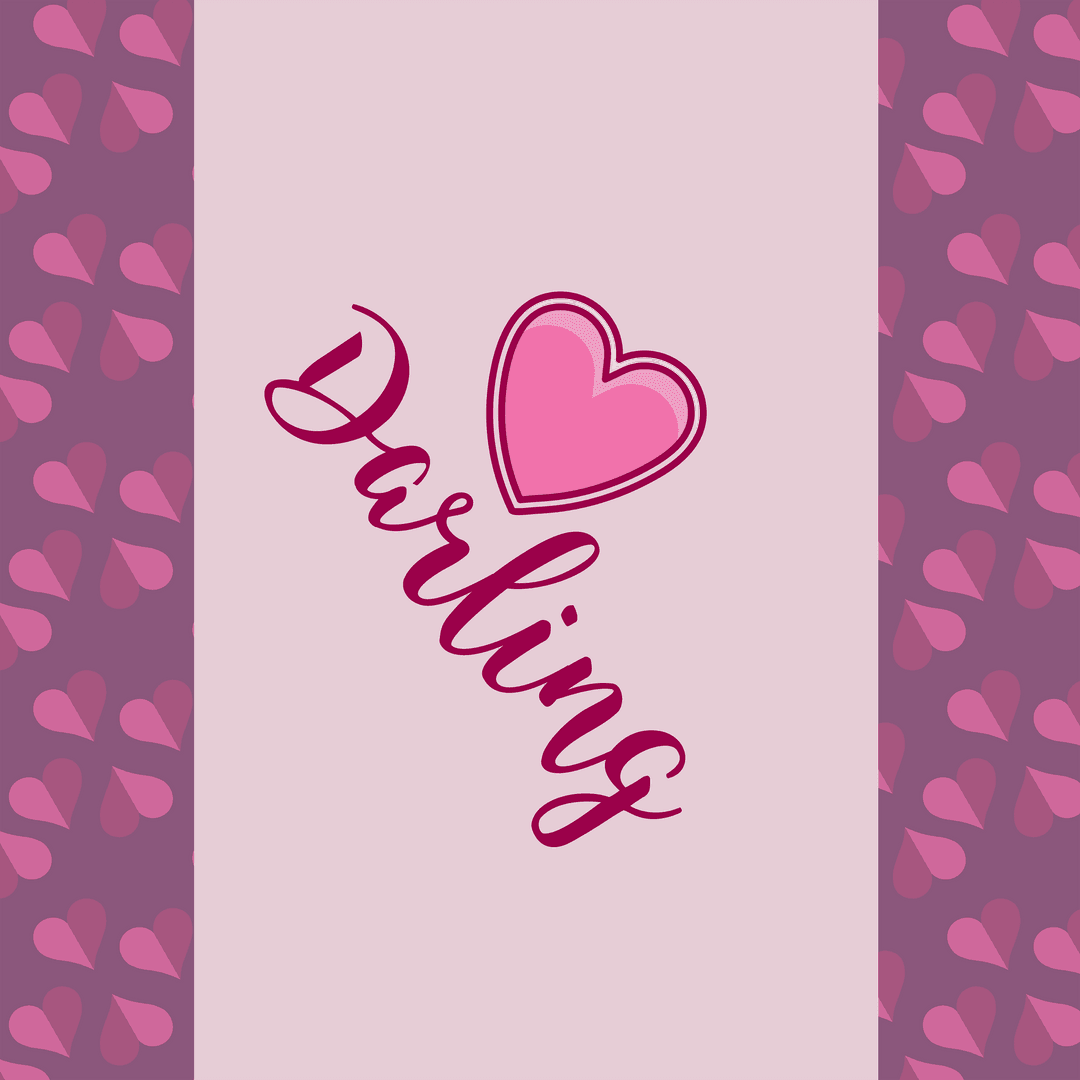 Transparent Darling Text with Heart Illustrating Love Concept
