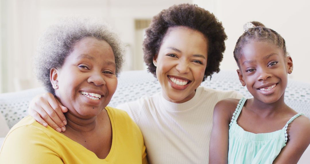 Three Generations of African American Women Smiling Indoors - Free Images, Stock Photos and Pictures on Pikwizard.com