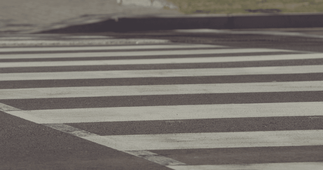Transparent Zebra Crossing on Urban Road