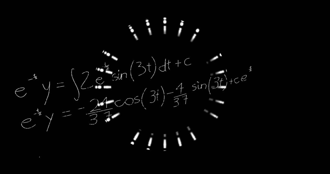 White Chalk Equations with Glowing Abstract Digital Ticks