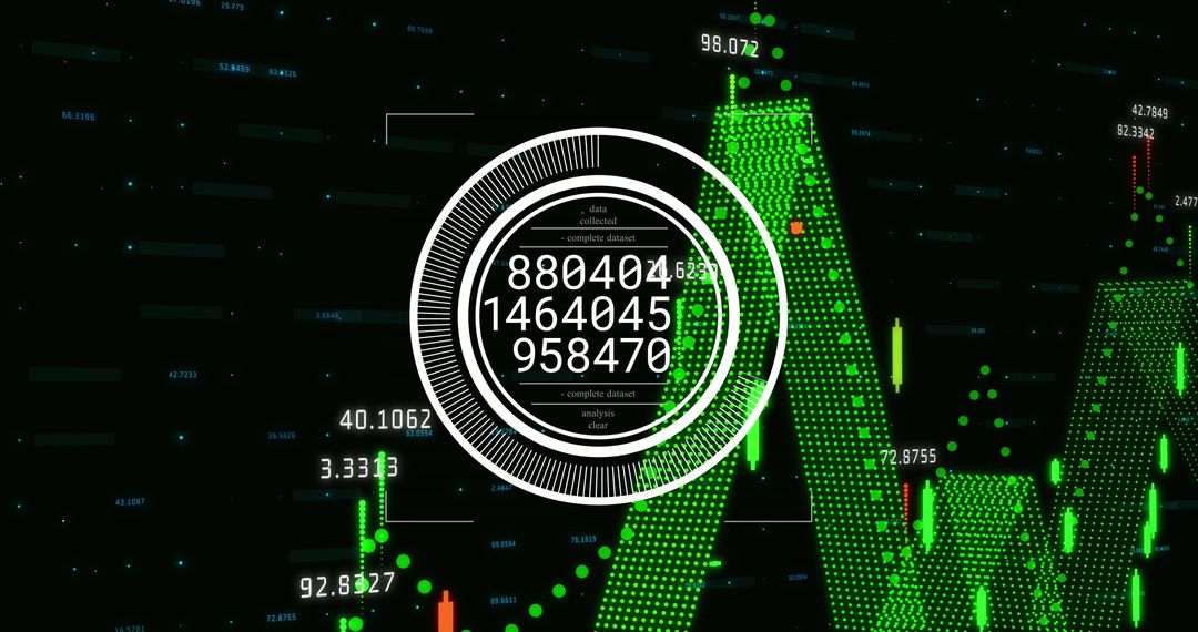 Dynamic Number Display Over Financial Graphs in Holographic Style