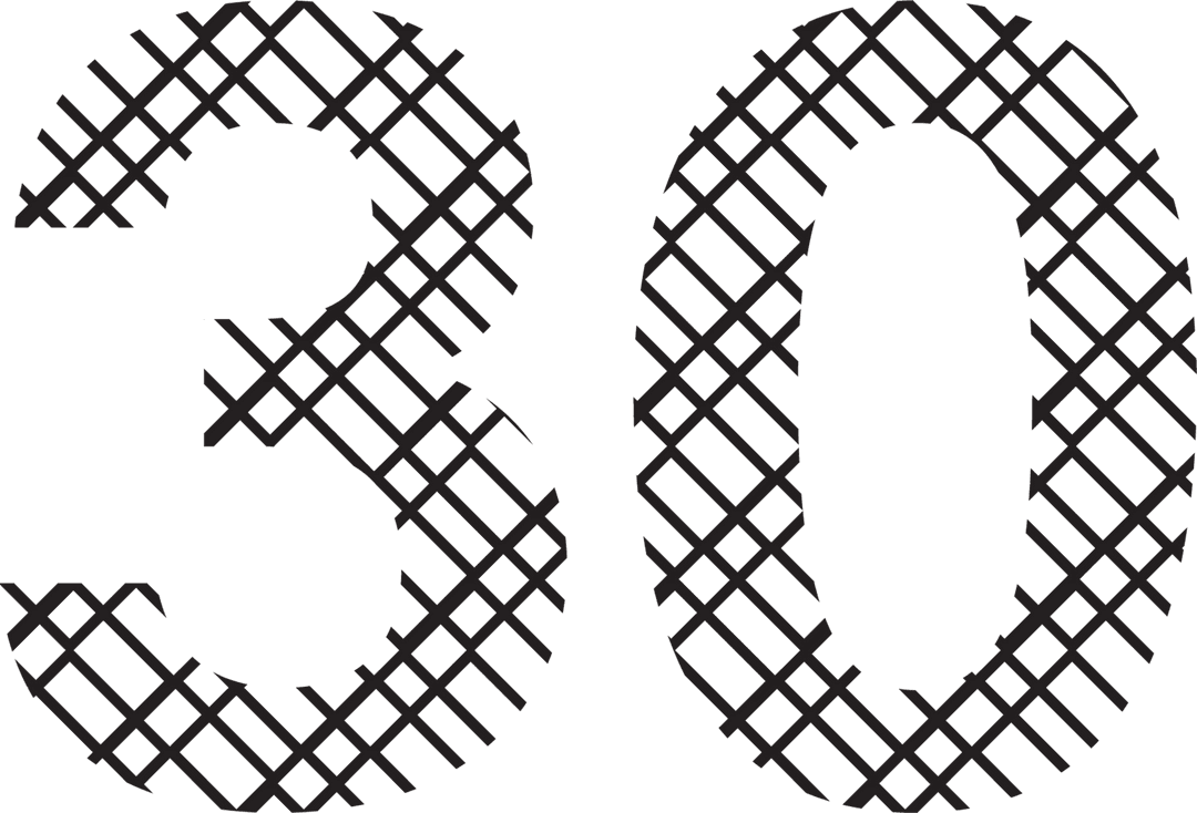 Thirty Birthday Candle Outline on Transparent Background