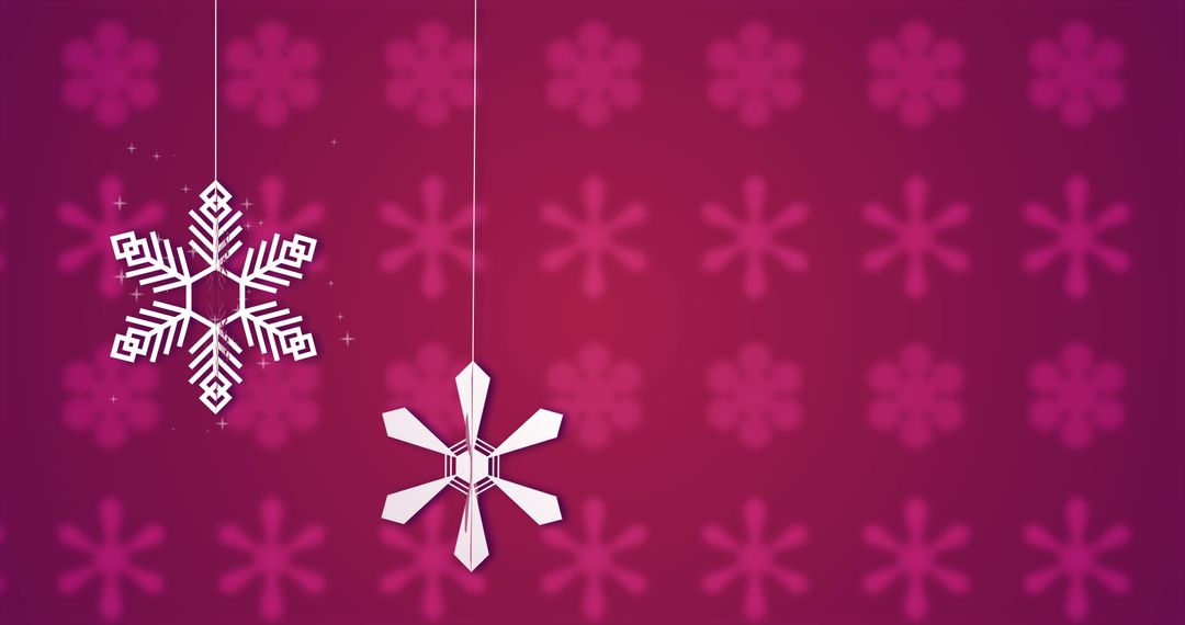 Hanging Snowflake Decorations on Pink Background - Free Images, Stock Photos and Pictures on Pikwizard.com