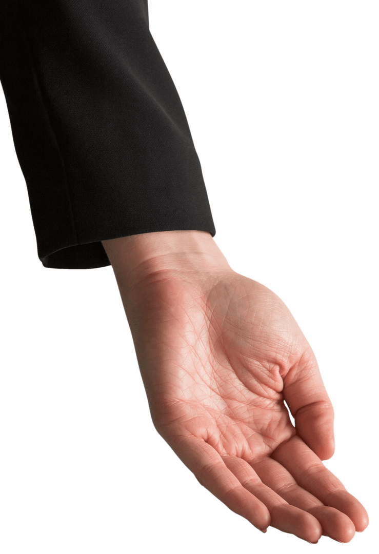 Businessman's Hand Gesture on Transparent Background