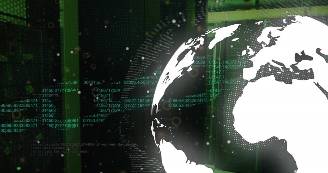 Global Data Security Network in Server Room