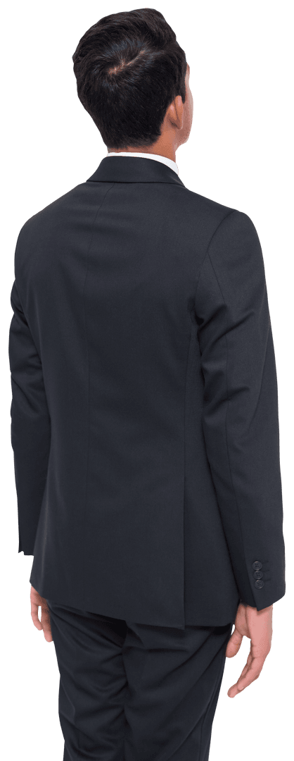 Transparent View of Businessman Standing Focusing on Virtual Interface