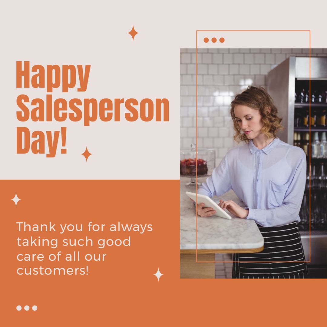 Salesperson Appreciation Day: Enthusiastic Happy Professional Thank You