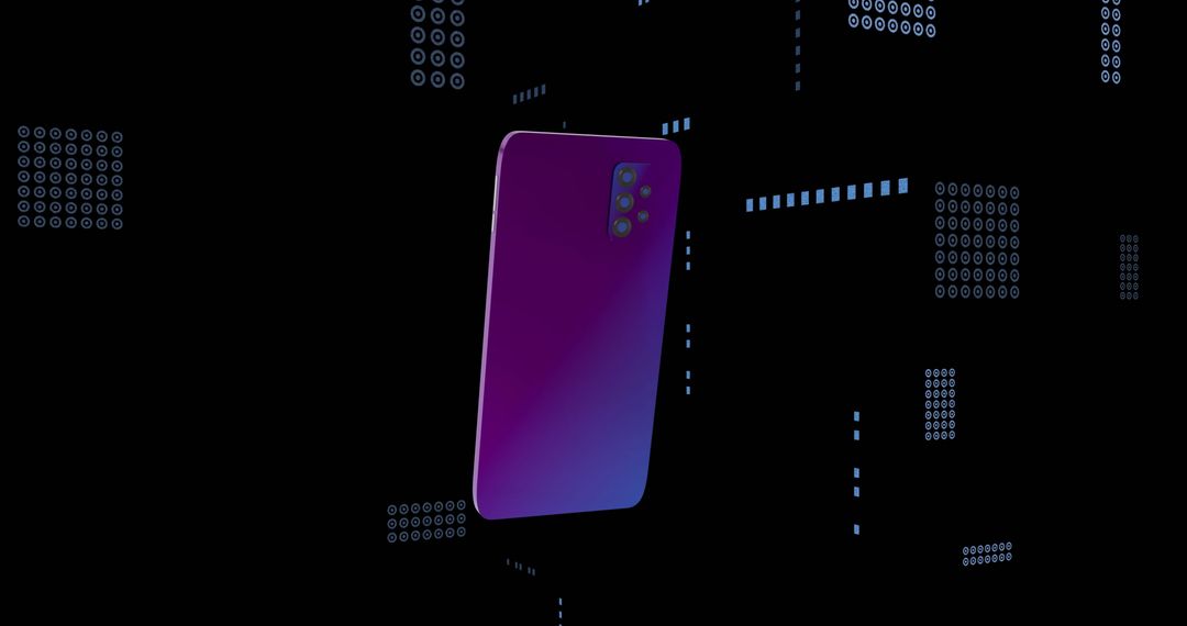 Modern Smartphone Floating in Digital Data Space