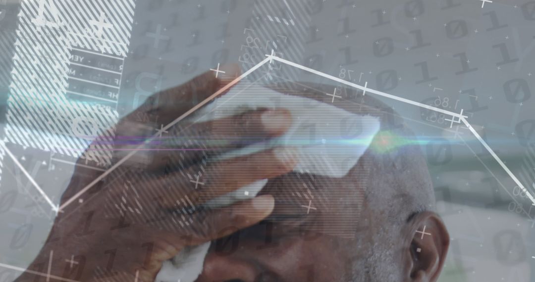 Business Growth Technology Concept with Binary and Graph Overlay