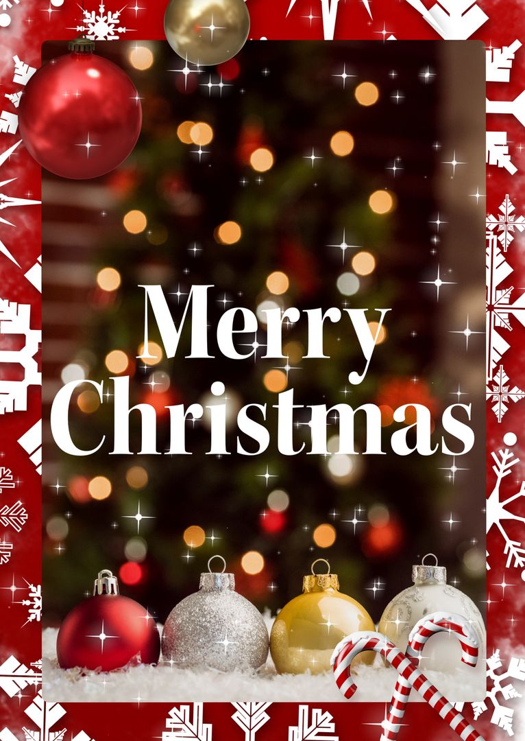 Festive Christmas Decorations with Sparkling Ornaments