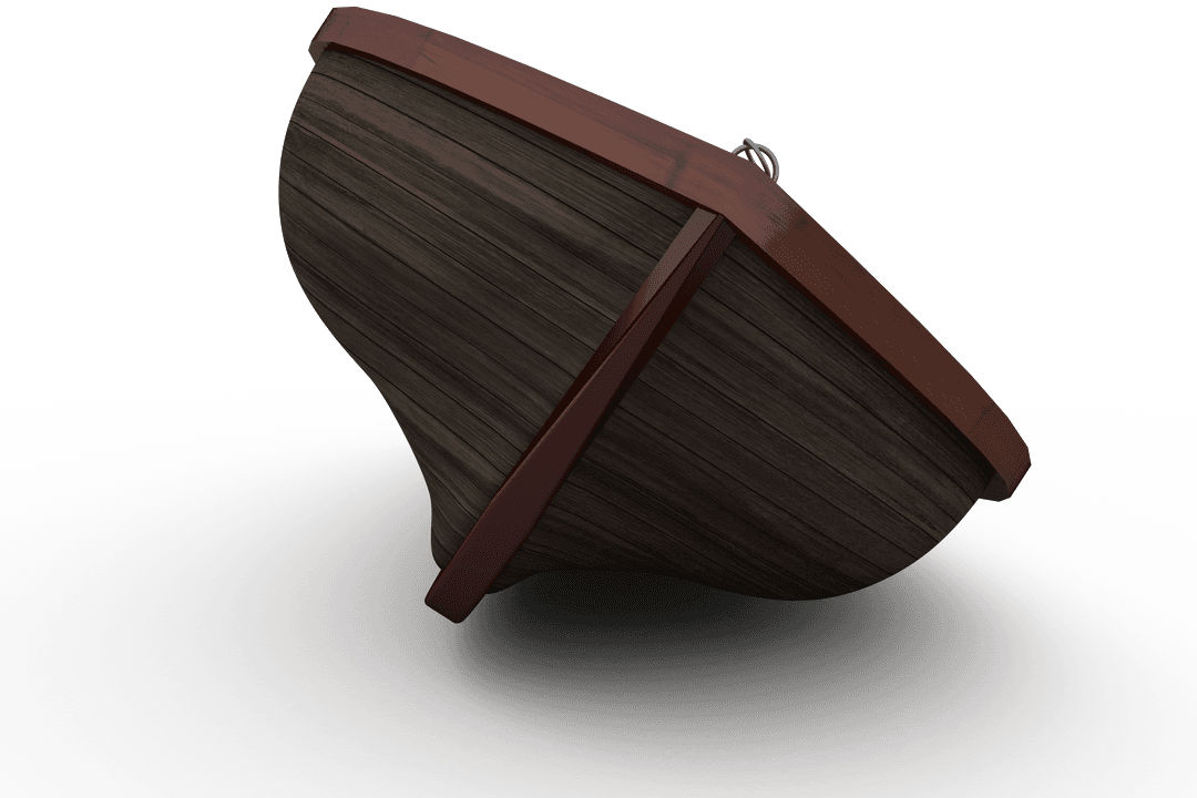 Transparent Wooden Boat Illustration for Summer and Vacation Concepts