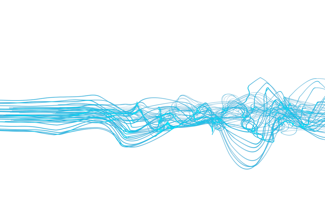 Dynamic Blue Digital Lines on Transparent Background