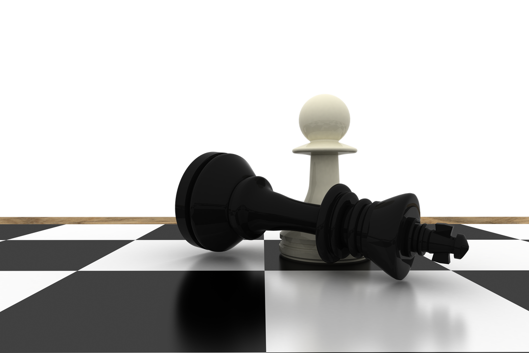 Transparent Victory in Chess with White Pawn Holding Ground - Download Free Stock Images Pikwizard.com