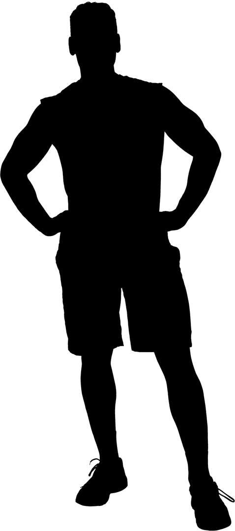 Runner Silhouette on Transparent Background for Fitness Concepts