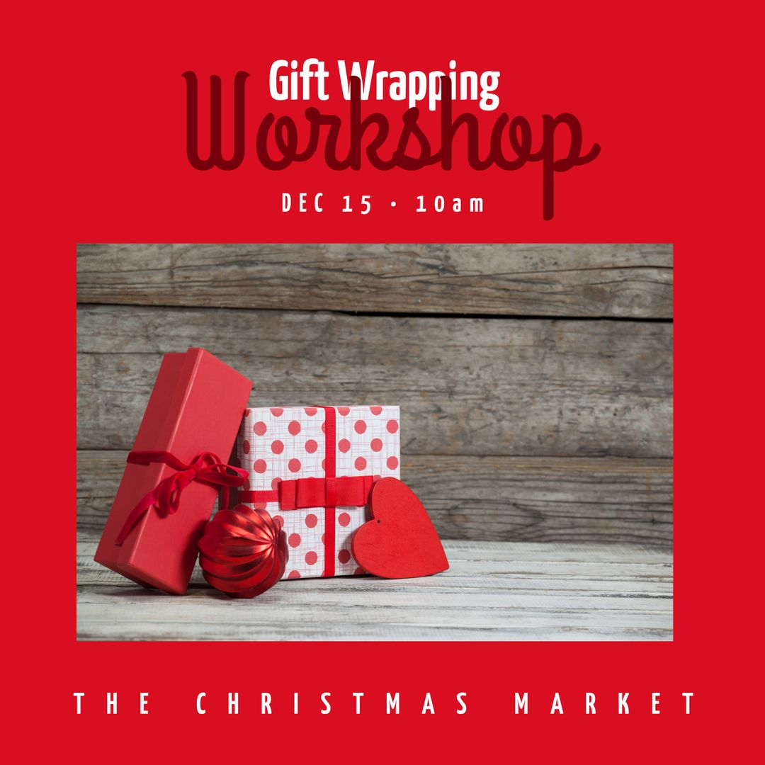 Gift Wrapping Workshop Invitation with Festive Presents
