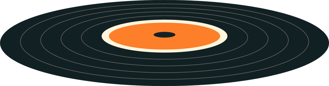 Floating Transparent Vinyl Record with Orange Label