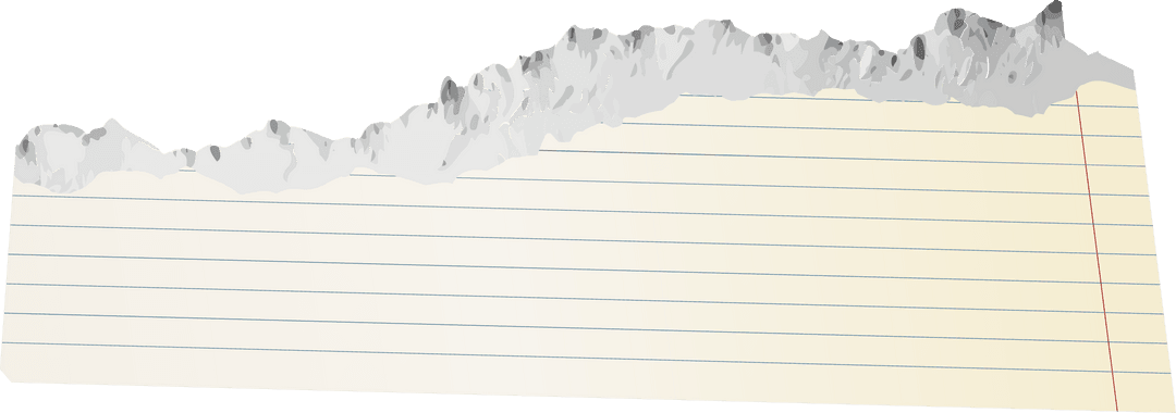 Torn Lined Notebook Paper on Transparent Background