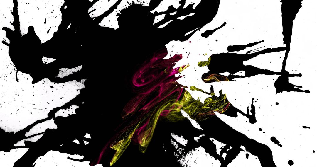 Dynamic Runner Silhouette with Vibrant Paint Splatter