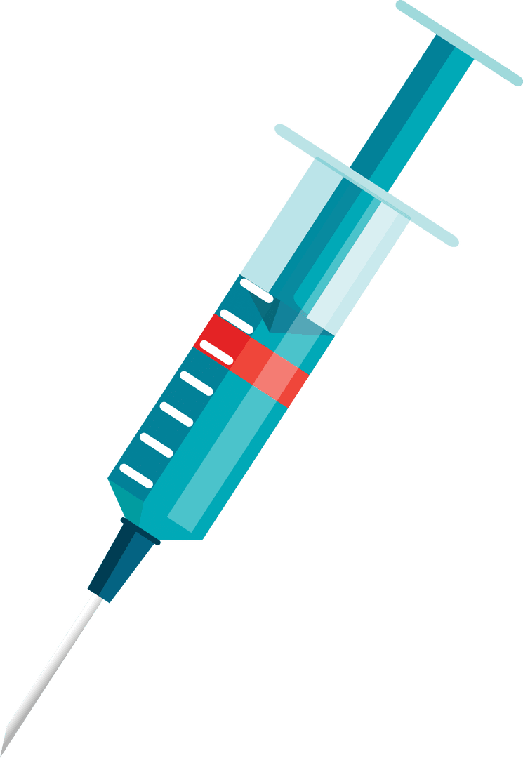 Transparent Syringe with Needle Vector Illustration