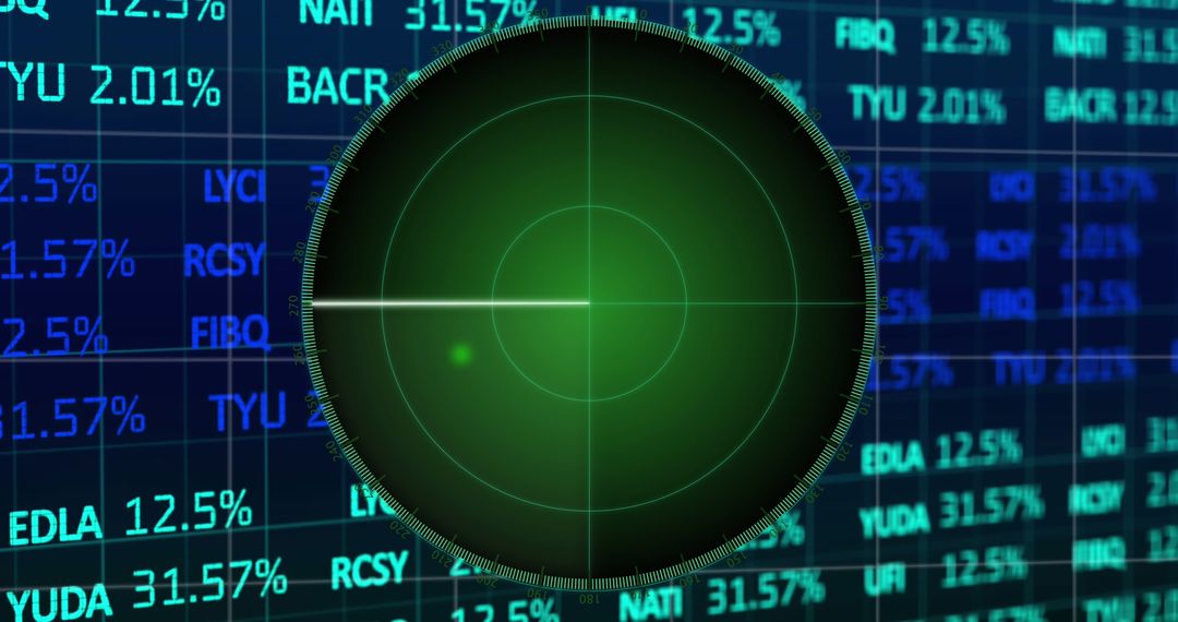 Radar Screen on Stock Market Trading Board for Global Finance Concept