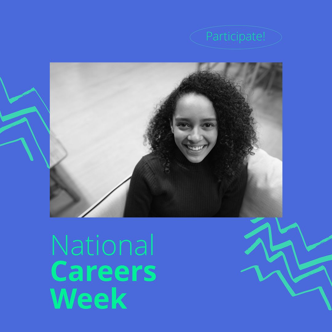 Smiling Businesswoman in Office Promoting National Careers Week