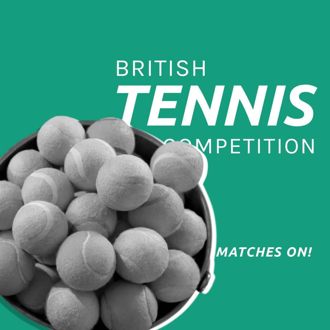 British Tennis Competition Announcement with Tennis Balls - Download Free Stock Templates Pikwizard.com