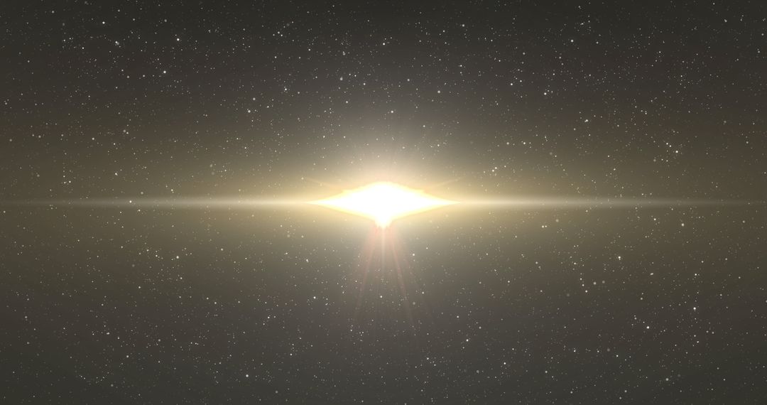 Bright Star in Galactic Center Surrounded by Starfield