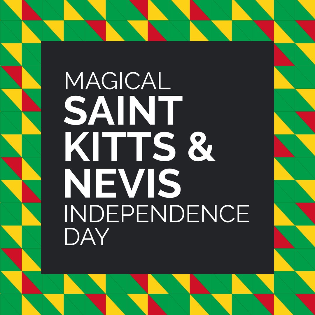 Celebrate Saint Kitts & Nevis Independence with Colorful Geometric Design
