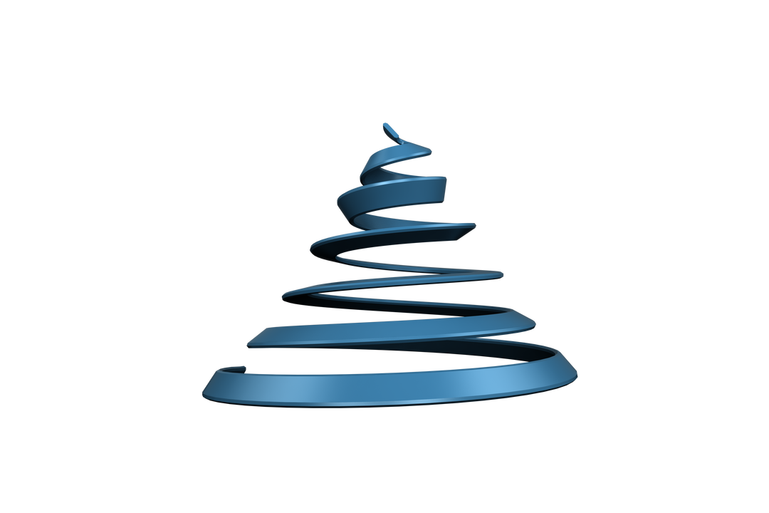 Spiral Blue Christmas Tree Shape on Transparent Background - Download Free Stock Images Pikwizard.com