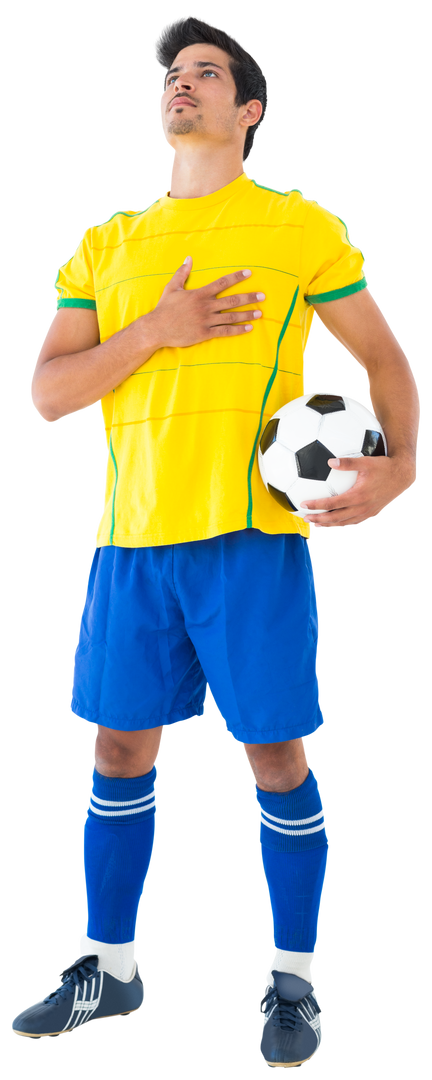 Football Player in Uniform Holding Soccer Ball on Transparent Background - Download Free Stock Images Pikwizard.com