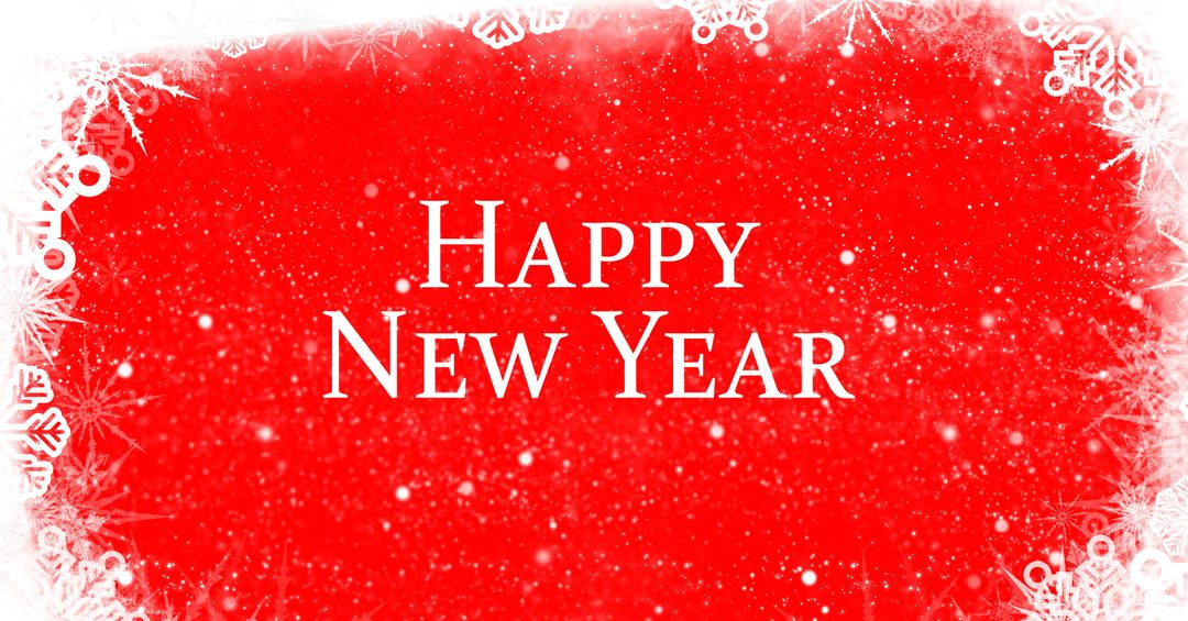 Festive Red Happy New Year Background with Snowflakes - Download Free Stock Templates Pikwizard.com