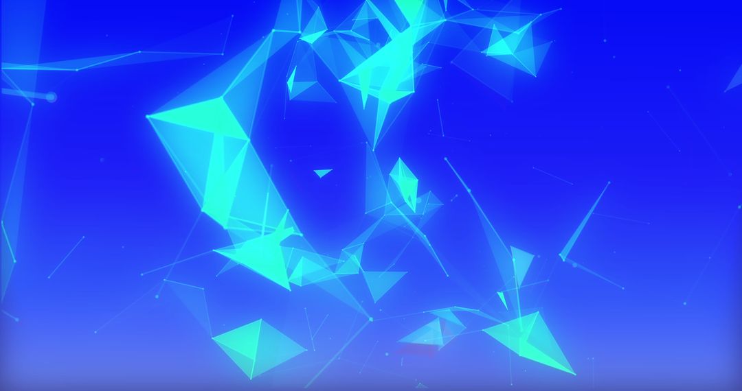 Abstract Geometric Moving Shapes on Blue Background