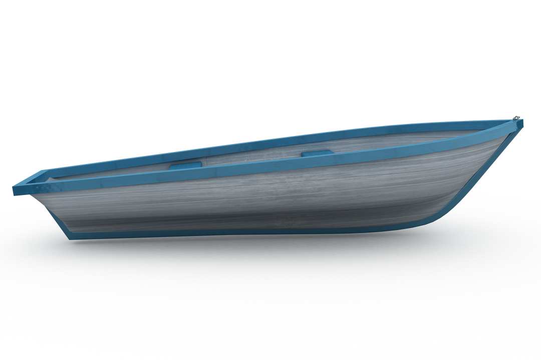 Blue and White Painted Wooden Rowboat - Transparent Background - Download Free Stock Images Pikwizard.com