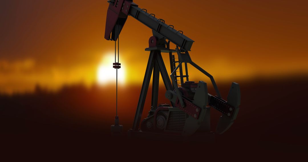 Silhouette of Pumpjack During Sunset Illustrating Oil Industry - Free Images, Stock Photos and Pictures on Pikwizard.com