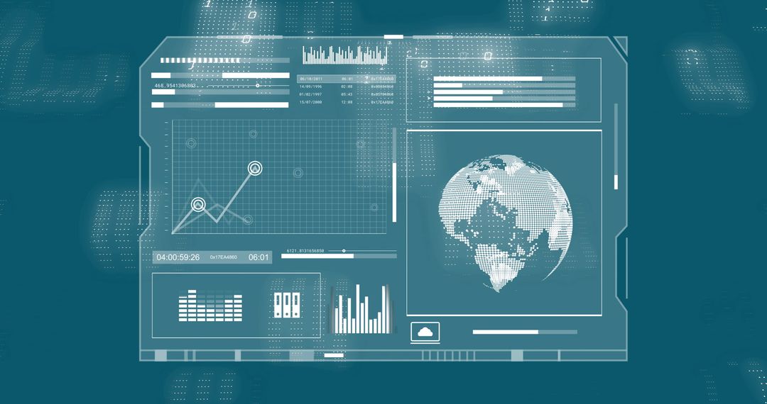 Digital Data Processing Visualization on Transparent Screen