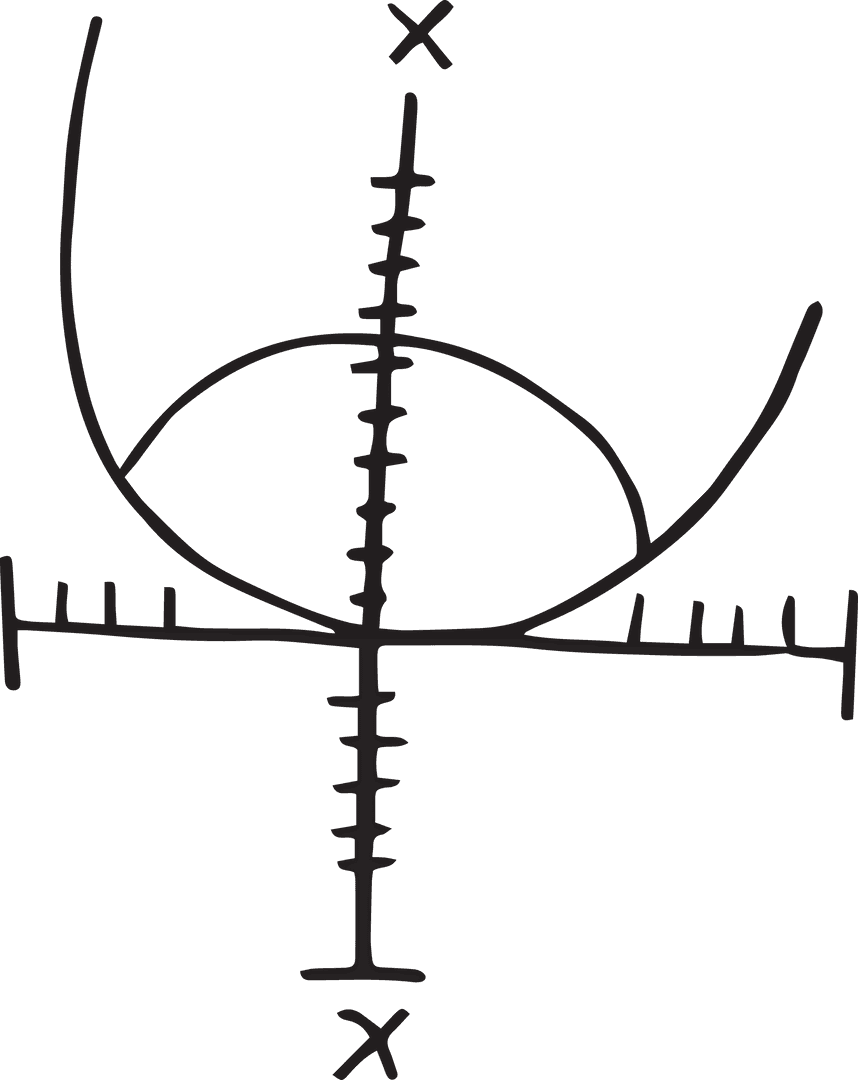 Transparent Geometric Diagram Crossed X Y Axes Overlay