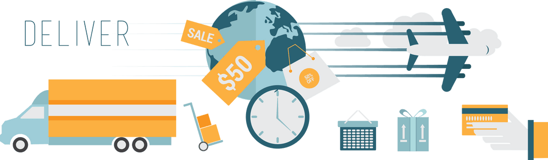 Seamless Global Delivery Vector on Transparent Background