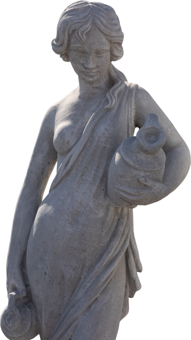 Ancient Classical Style Weathered Woman Holding Vase Sculpture Transparent Background - Download Free Stock Images Pikwizard.com