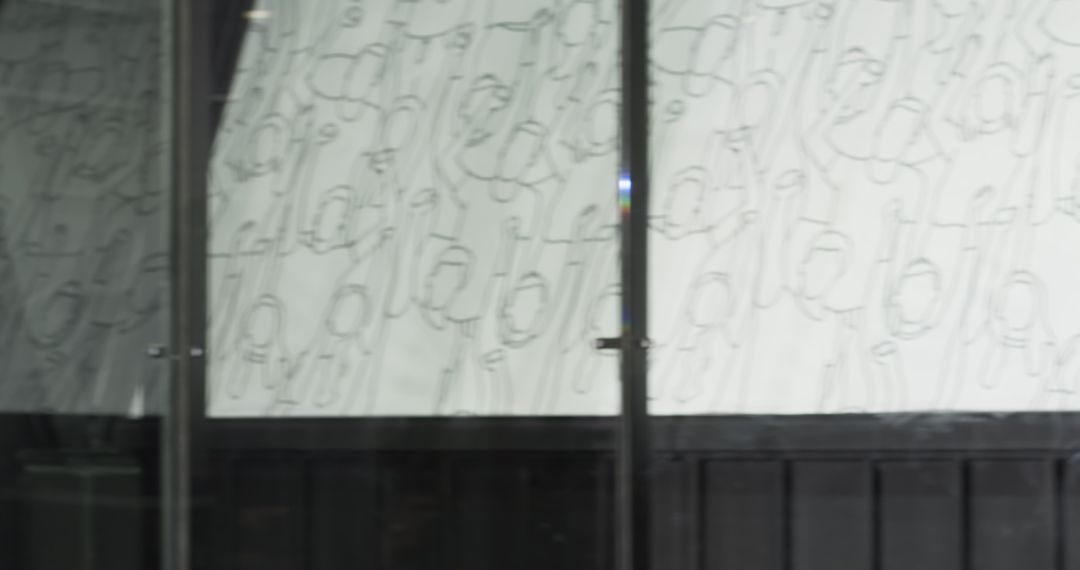 Modern Office Lobby Abstract Patterned Glass Partition