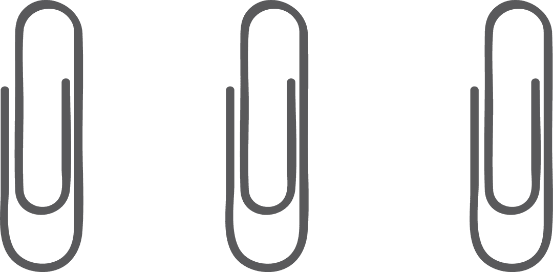 Professional Paperclip Icons on Transparent Background for Branding