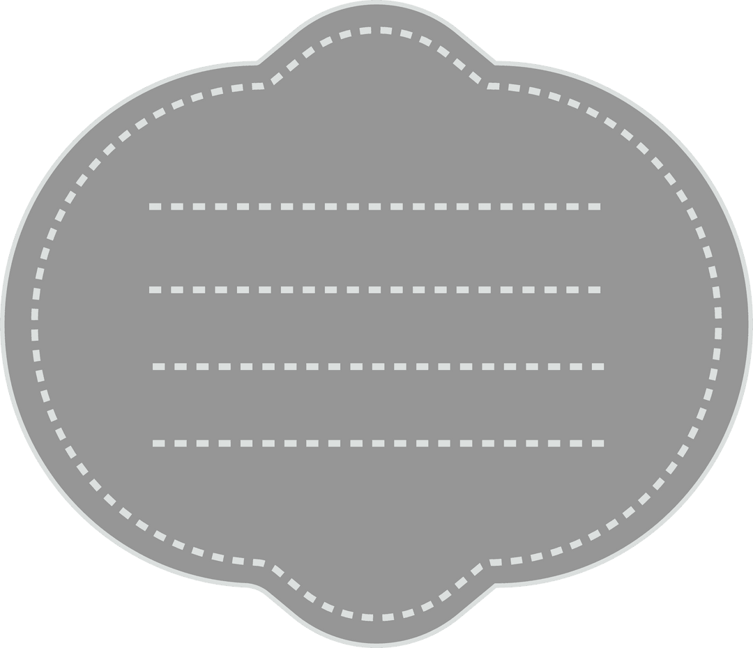 Curved Grey Label with Lines Mockup, Transparent Background